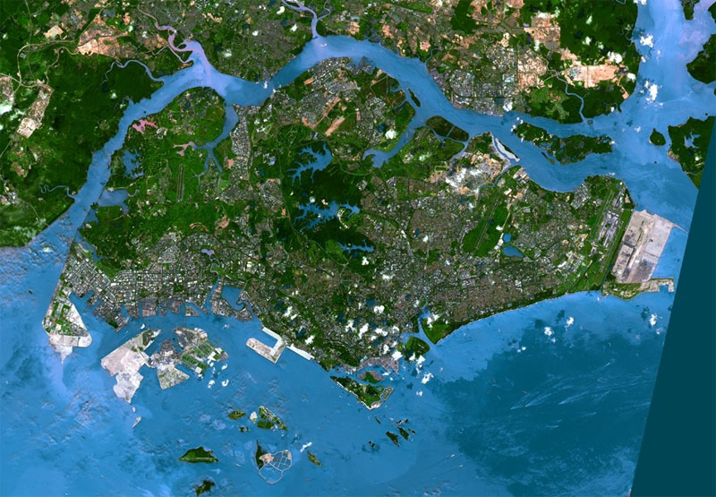 Фотография Сингапура со спутника